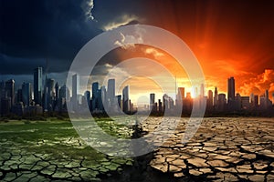 Visual representation illustrating the effects of global warming