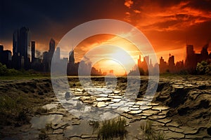 Visual representation illustrating the effects of global warming