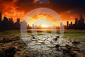 Visual representation illustrating the effects of global warming