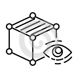 Visual Sketching Icon Black And White Illustration