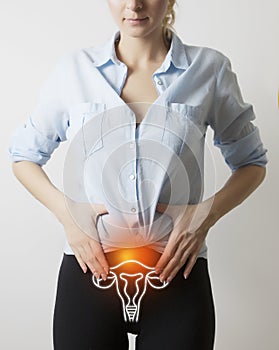 Visualisation of genito-urinary system on woman