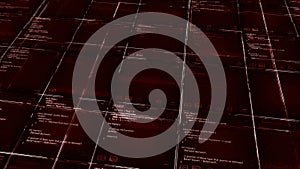 Visualization of an abstract computer program scanning files or data, seamless loop. Animation. Checking digital