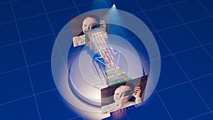 Visualization of Autoencoder for Image Denoising: From Noisy Input to Clean Output, 3D rendering