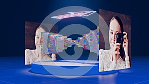 Visualization of Autoencoder for Image Denoising: From Noisy Input to Clean Output, 3D rendering