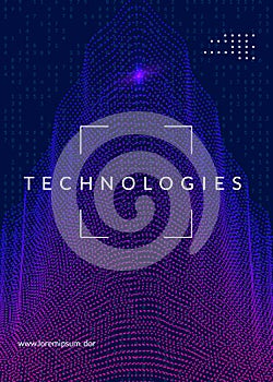 Visualization background. Technology for big data, artificial in