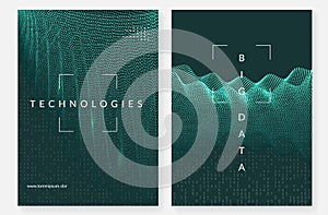 Visualization background. Technology for big data, artificial in