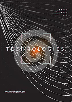 Visualization background. Technology for big data, artificial in