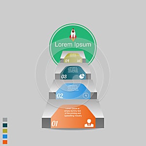 Infographic on four rocket steps by text