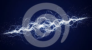 Dynamic energy flow concept on dark blue