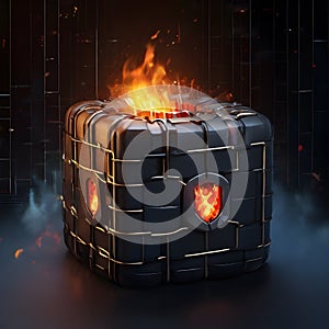 A visualization of computer network firewall and computer connections