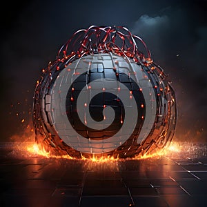 A visualization of computer network firewall and computer connections