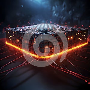 A visualization of computer network firewall and computer connections