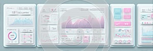 Visualization of Data Analysis and Reporting Dashboard With Various Graphs and Metrics in a Modern Design