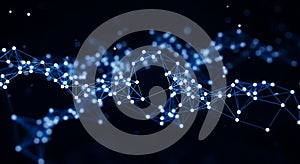 Abstract blue plexus connecting data points