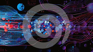 Visualization of dynamic machine learning in action. Intricate algorithms and insightful outcomes. AI Image