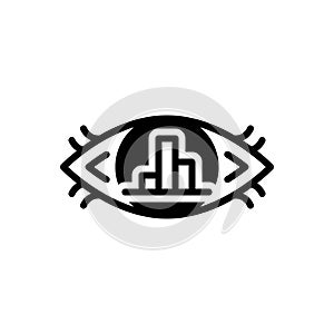 Black solid icon for Visualization, visual and vision