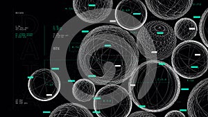 Visualization of information databases, analysis and processing of data flow, conceptual cyberspace of global network