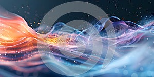 Visualization of Information Flow Using AI-generated Data. Concept Data Visualization, AI-generated photo
