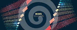 Visualization of large amounts of data. File structuring. Data Algorithms, machine learning. Array visual concept. Big data