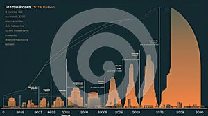 A visualization showing the growth and expansion of Big Data technology over time created with Generative AI
