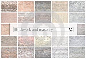 Visualization of the search bar on the background of a collage o