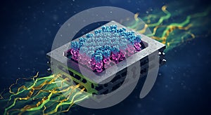 Futuristic molecular computing chip concept