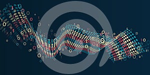Visualization of Sorting data, Abstract processing of information flow. Vector database background. Filtering machine algorithms