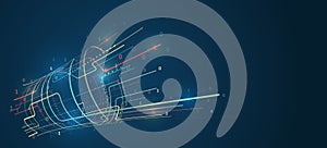 Visualization of Sorting data, Abstract processing of information flow. Vector database background. Filtering machine algorithms