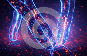 Concept Image of X-Chromosome with Chromatin Energy photo