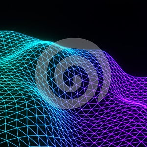 Visualize complex data with an abstract wireframe terrain grid background.