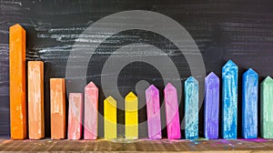 Visualize data with a vibrant chalkdrawn bar chart, Ai Generated