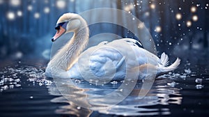 Visualize a graceful swan