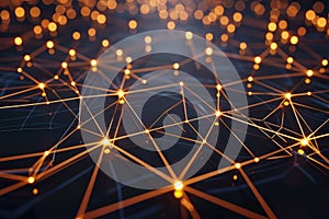 Visualize neural networks with glowing nodes and pathways, a modern view of interconnected data AIG62