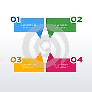 Visualized Numbers infographic template design. Business concept infograph with 4 options, steps or processes. Vector