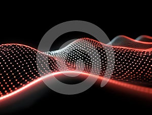 Visualizing Abstract Data Waves, A Glowing Grid Animation