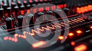 Visualizing Digital Signal Processor Chip in Action with Red Lights