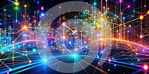 Visualizing the Dynamic Flow of Digital Information A Futuristic Abstract Representation of Data Processing Networks