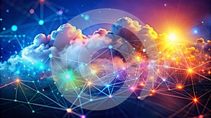 Visualizing the Future of Cloud Computing A Dynamic Network of Interconnected Data Nodes