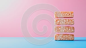 Colorful Bars Stacked on Gradient Background