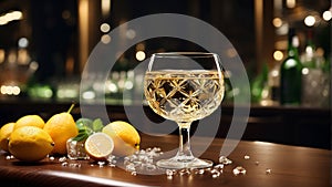 Refreshing Elegance: A Fruit and Mint Cocktail photo