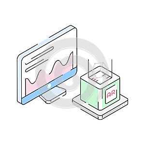 Visually appealing isometric icon for ar modelling concept