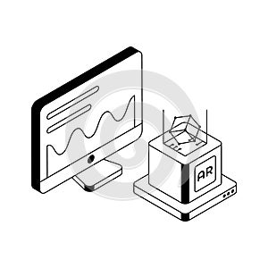 Visually appealing isometric icon for ar modelling concept