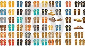 Vibrant Assortment of Colorful Flip-Flops