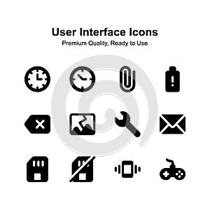 Visually appealing user interface icons set, ready for premium use