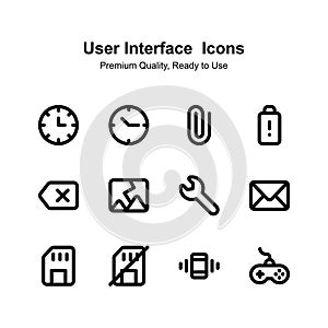 Visually appealing user interface icons set, ready for premium use