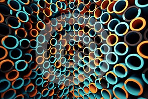 Abstract Array of Blue Tubes photo