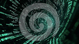 Binary Matrix Flow Through a Digital Portal. Generative AI