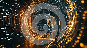 Binary Matrix Flow Through a Digital Portal. Generative AI