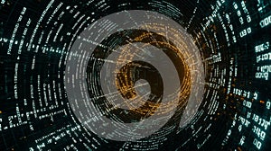 Binary Matrix Flow Through a Digital Portal. Generative AI