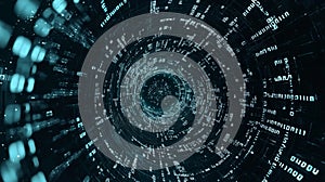Binary Matrix Flow Through a Digital Portal. Generative AI